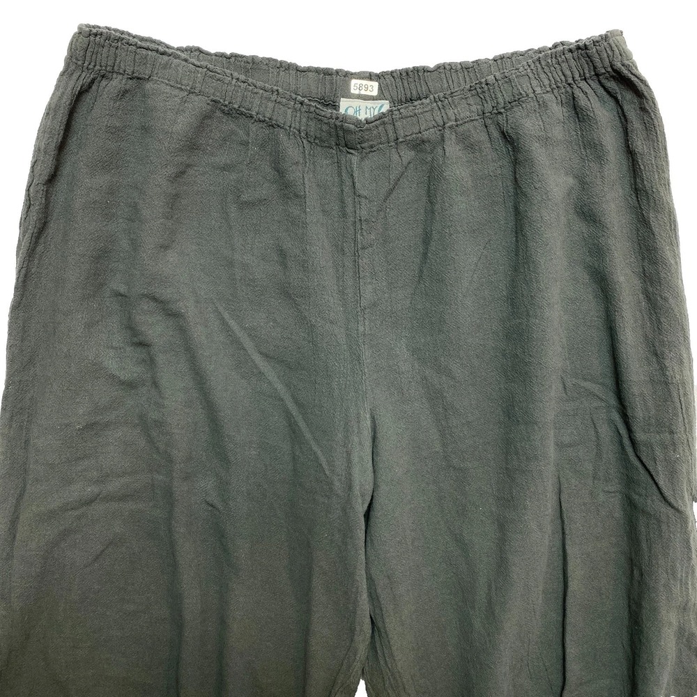 Oh My Gauze Pants Womens 3 L/XL Gray Wide Leg Waist Elastic Lagenlook